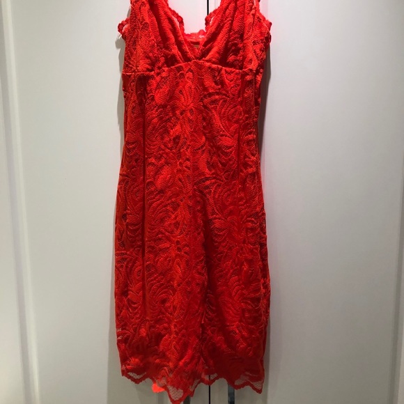 H & M Red/Orange Stretchy Lace Dress - Picture 1 of 6